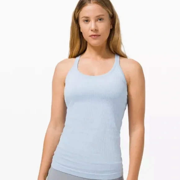 ❤️ Lululemon Ebb to Street Tank in Blue Linen Size 6 NWT - Picture 13 of 13